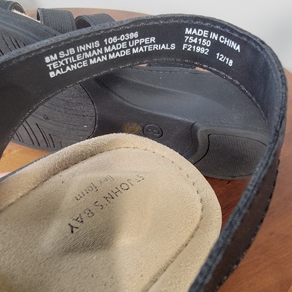 St. John's Bay Black Stretchy Straps Slip On Sandals Size 8 - Picture 16 of 17